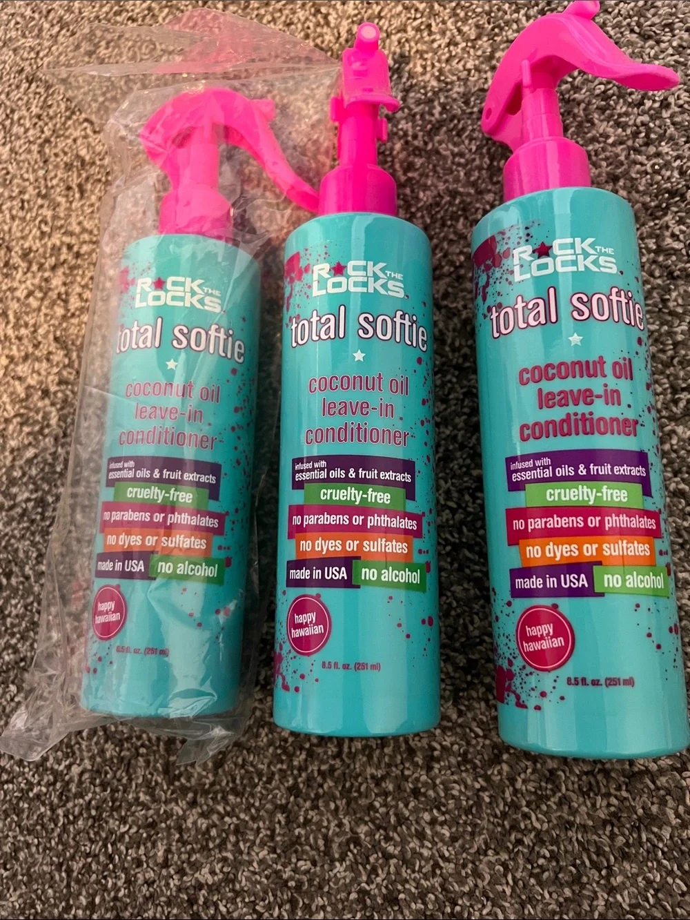 BNWT Rock the Locks Total Softie Coconut Oil Leave-In Conditioner 3-pack!